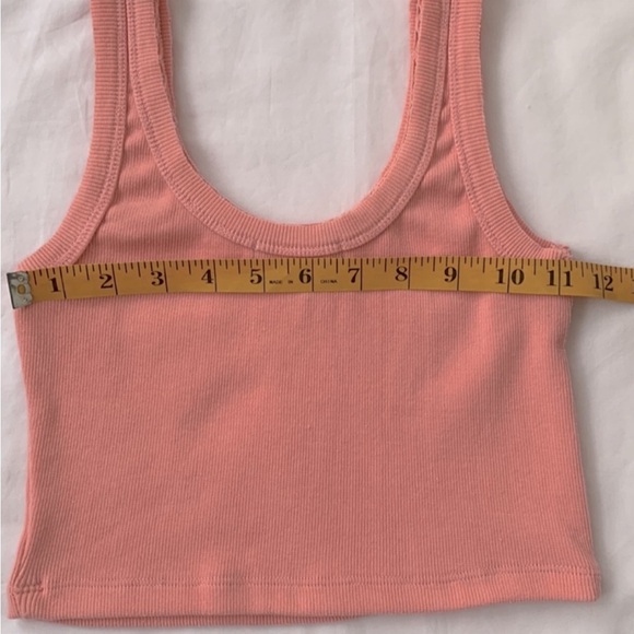 NWOT Crop tank top x2, size small, coral and white - Picture 9 of 12
